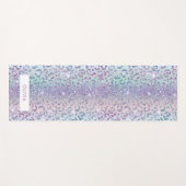 Girly Mermaid Glitter Leopard Print Monogram Naam Yogamat (Voorkant (horizontaal))