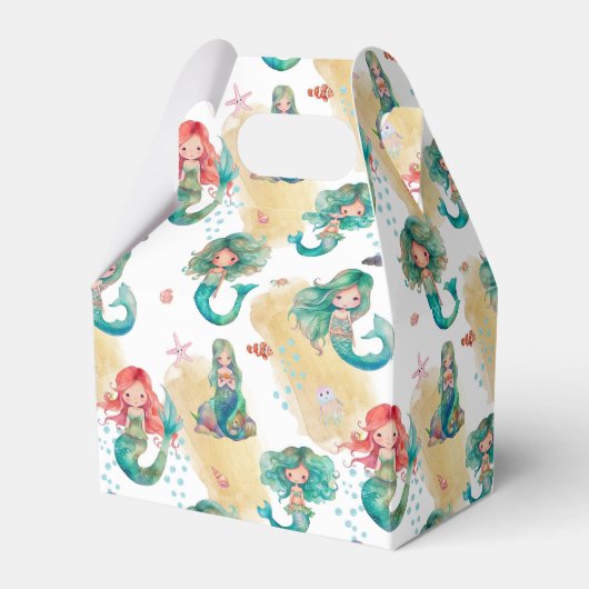 Girly Mermaid Pattern Bedankdoosjes (Voorkant Zijde)