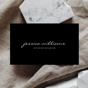 Girly Minimalist Elegant Zwart Visitekaartje