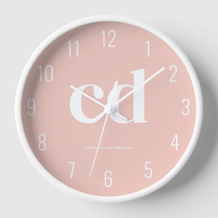 Girly minimalistisch roze monogram