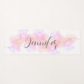 Girly Minimalistische waterverf roze en goudwit Yogamat (Voorkant (horizontaal))