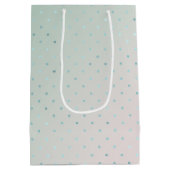 Girly Mint Aqua Peach Glam DotsMiddelgrote Medium Cadeauzakje (Achterkant)