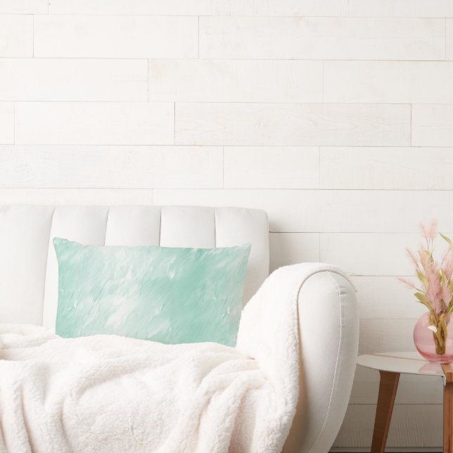  Girly Mint en Ocean Aqua Blue Kussen (Bank)