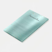 Girly Mint Glam Gold Sparkle Paarse Confetti Post-it® Notes (Schuin)