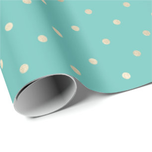 Girly Mint Glam Gold Stippen Cadeaupapier