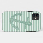 Girly Mint Glitter Anchor Case-Mate iPhone Case (Achterkant (horizontaal))