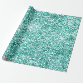 Girly Mint Glitter Confetti Cadeaupapier