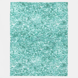 Girly Mint Glitter Confetti Fleece Deken
