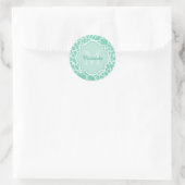Girly Mint Green Giraffe Print Monogram en naam Ronde Sticker (Tas)
