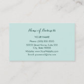 Girly Mint Green Lace Pattern Vrouwelijk lint Visitekaartje (Achterkant)