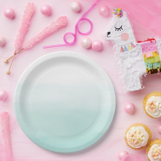 Girly Mint Ombre Waterverf Papieren Bordje (Feest)
