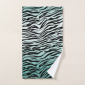 Girly Mint Ombre Zwart Zebra Print Bad Handdoek (Handdoek)