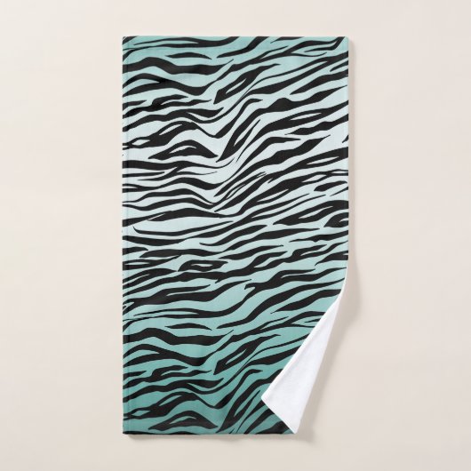 Girly Mint Ombre Zwart Zebra Print Bad Handdoek (Handdoek)