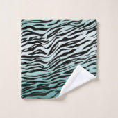 Girly Mint Ombre Zwart Zebra Print Bad Handdoek (Wasdoekje)