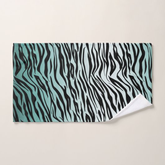 Girly Mint Ombre Zwart Zebra Print Bad Handdoek (Handdoek)
