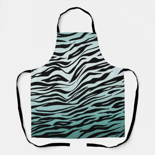 Girly Mint Ombre Zwart Zebra Print Schort (Voorkant)