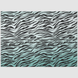 Girly Mint Ombre Zwart Zebra Print Tissuepapier