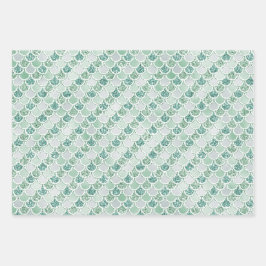 Girly Mint Pearl Mermaid Glitter Inpakpapier Vel