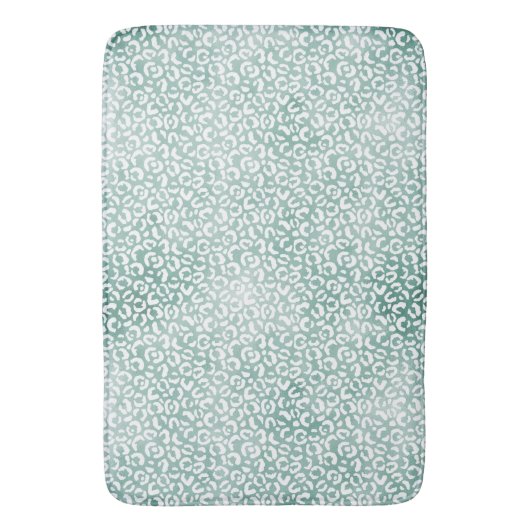 Girly Mint White Leopard Print Badmat (Voorkant Verticaal)