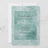 Girly Mint White Leopard Print Kaart (Voorkant)