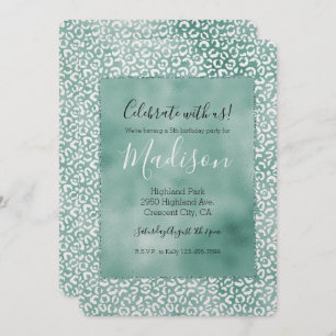 Girly Mint White Leopard Print Kaart