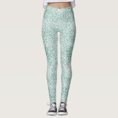 Girly Mint White Leopard Print Leggings (Voorkant)