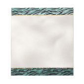 Girly Mint Zwart Zebra Print Ombre Notitieblok (Voorkant)