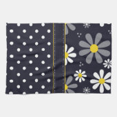 Girly Mod Daisies en Polka Dots Theedoek (Horizontaal)