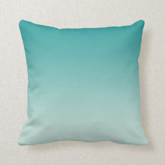 Girly Modern Blauwgroen Aqua Ombre Kussen