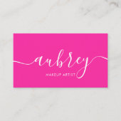 Girly Modern Calligraphy Pink Visitekaartje (Voorkant)