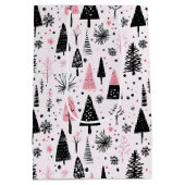 Girly Modern Christmas Medium Cadeauzakje (Achterkant)