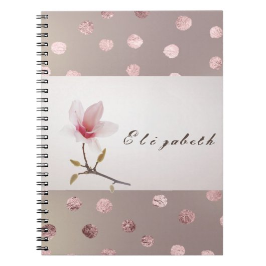 Girly Modern Dotted Floral Notitieboek (Voorkant)