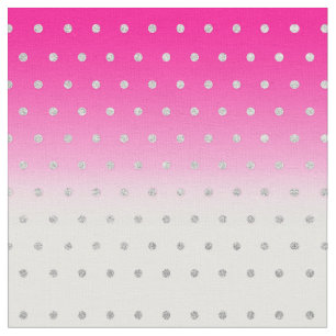Girly Modern Glitter Polka Dots Neon Pink Ombre Stof
