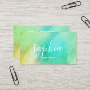 Girly Modern kalligrafiescript Bright Waterverf Visitekaartje