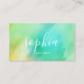 Girly Modern kalligrafiescript Bright Waterverf Visitekaartje (Voorkant)