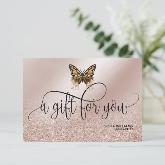 Girly Modern Monarch Butterfly-certificaat (Staand voorkant)