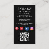 Girly Modern Photo Nail Artist Technician QR-code Visitekaartje (Achterkant)