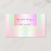 Girly Modern Professional Pastel Holographic Visitekaartje (Voorkant)
