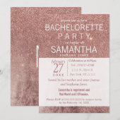 Girly Modern Roos Gouden Glitter Folie Bachelorett Kaart (Voorkant / Achterkant)