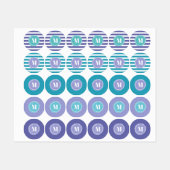 Girly Modern Stripes Monogram Labels (Vel)