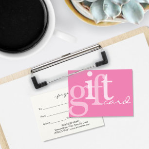 Girly Modern Trendy Typografie Roze Gift Kaart