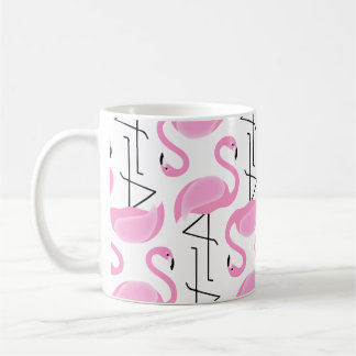 Girly Modern Tropisch Roze Flamingo patroon Koffiemok