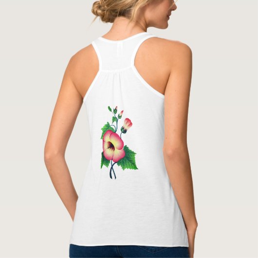 Girly Moederdag Elegant roze pansies Tanktop (Achterkant)