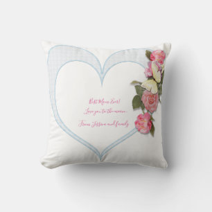 Girly Moederdag roze floral Heart Kussen