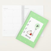 Girly Monogram Bear Green 2025 Planner (Devant avec enveloppe)