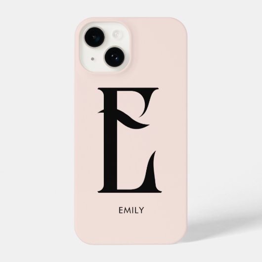 Girly Monogram Blush Roze iPhone Hoesje (Achterkant)