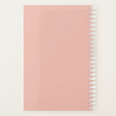 Girly Monogram Calligrafie Coral Blush Pink Planner (Achterkant)