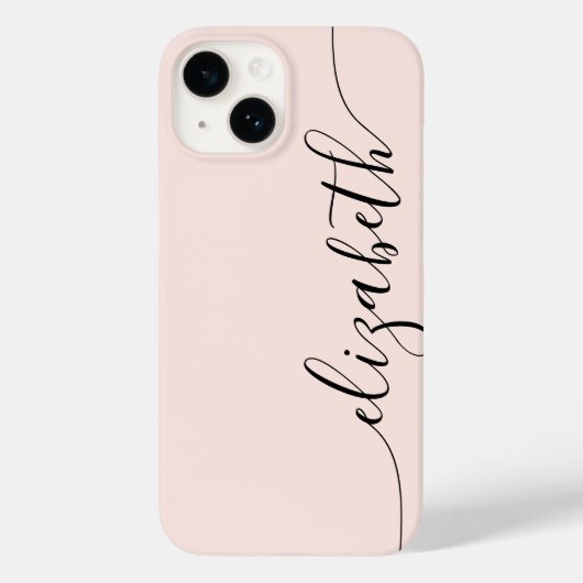 Girly Monogram Calligraphy Blush Pink Case-Mate iPhone Case (Achterkant)