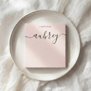 Girly Monogram Calligraphy Blush Pink Notitieblok
