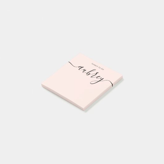 Girly Monogram Calligraphy Blush Pink Post-it® Notes (Schuin)